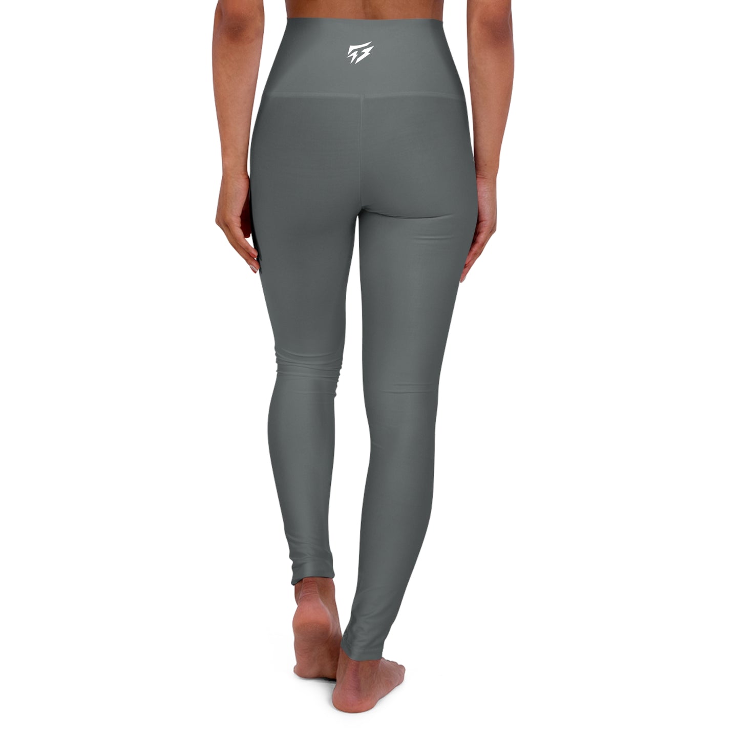 Flashlander Sportswear Zen High Waisted Yoga Leggings Dark Grey (AOP) B