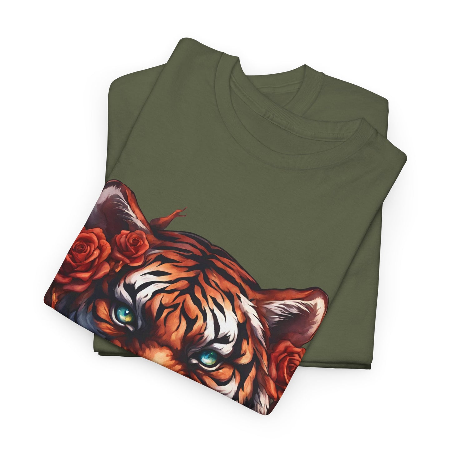 Tiger Flames and Roses T-Shirt Flashlander