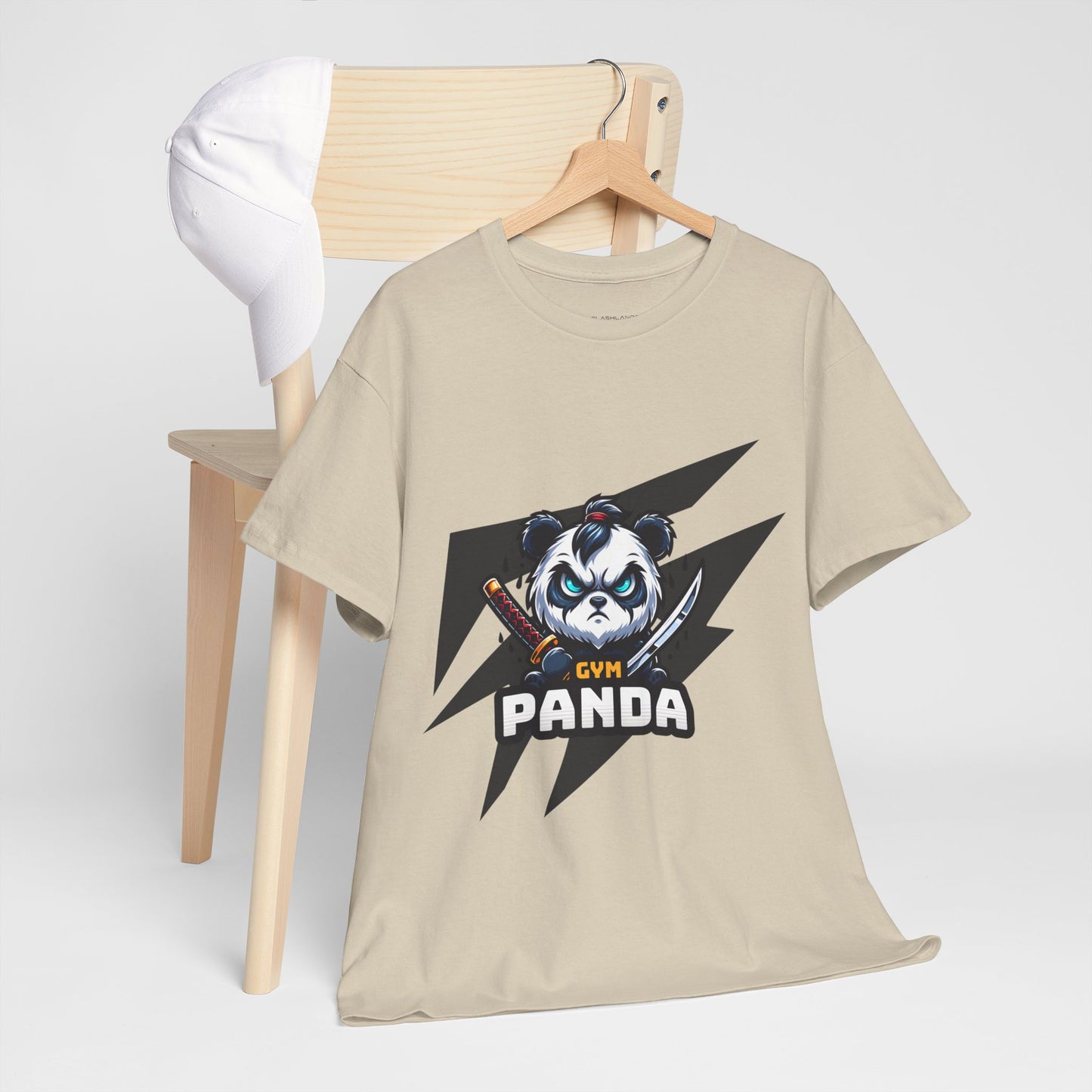 Panda Gym Samurai Shirt Flashlander Performance T-Shirt Cotton Unisex Charcoal Black Graphic Tee