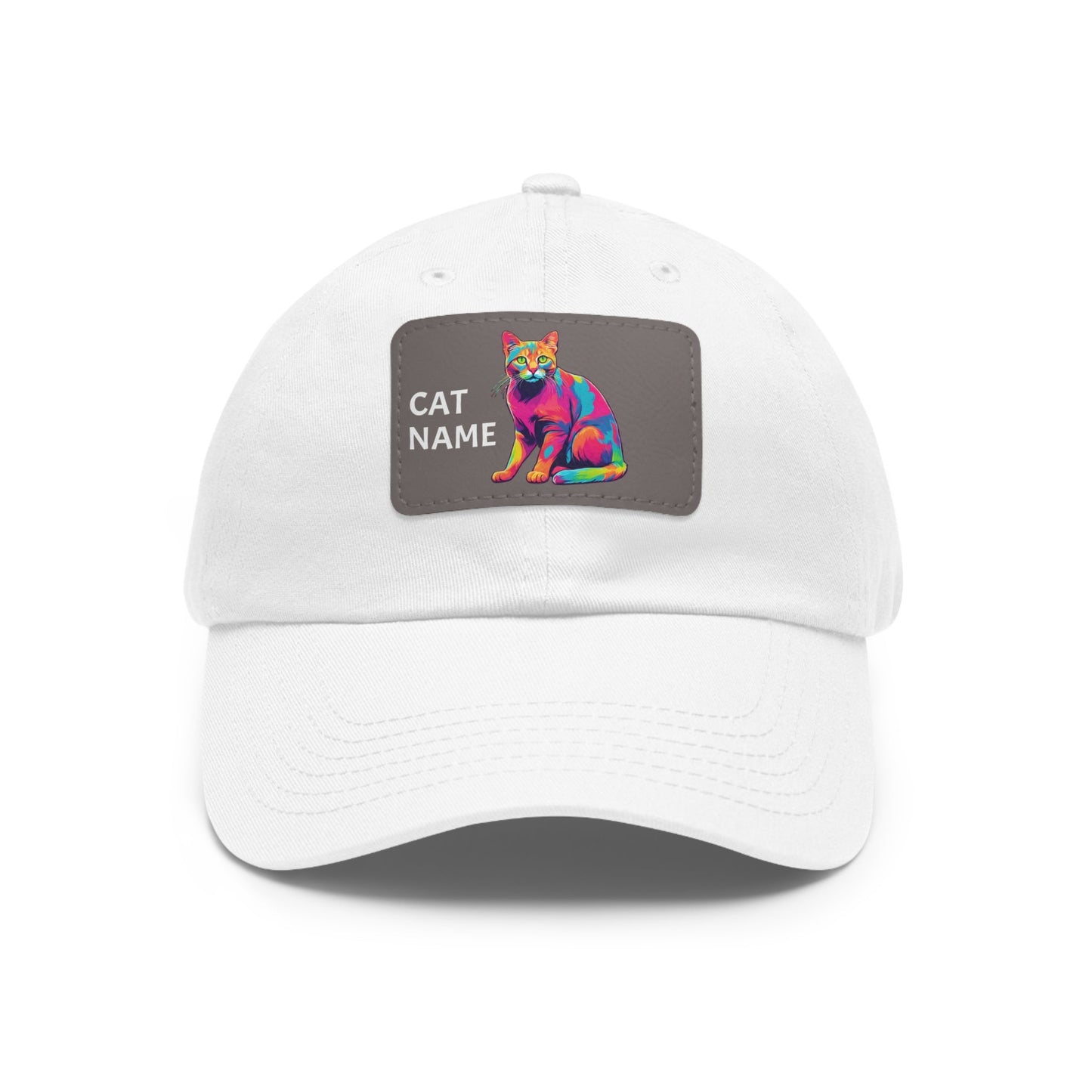 Cat Hat Sportswear Hat Cat Cap Cat Pop Art Hat Dad Hat with Patch (Rectangle) Baseball Cap Custom Hat Flashlander