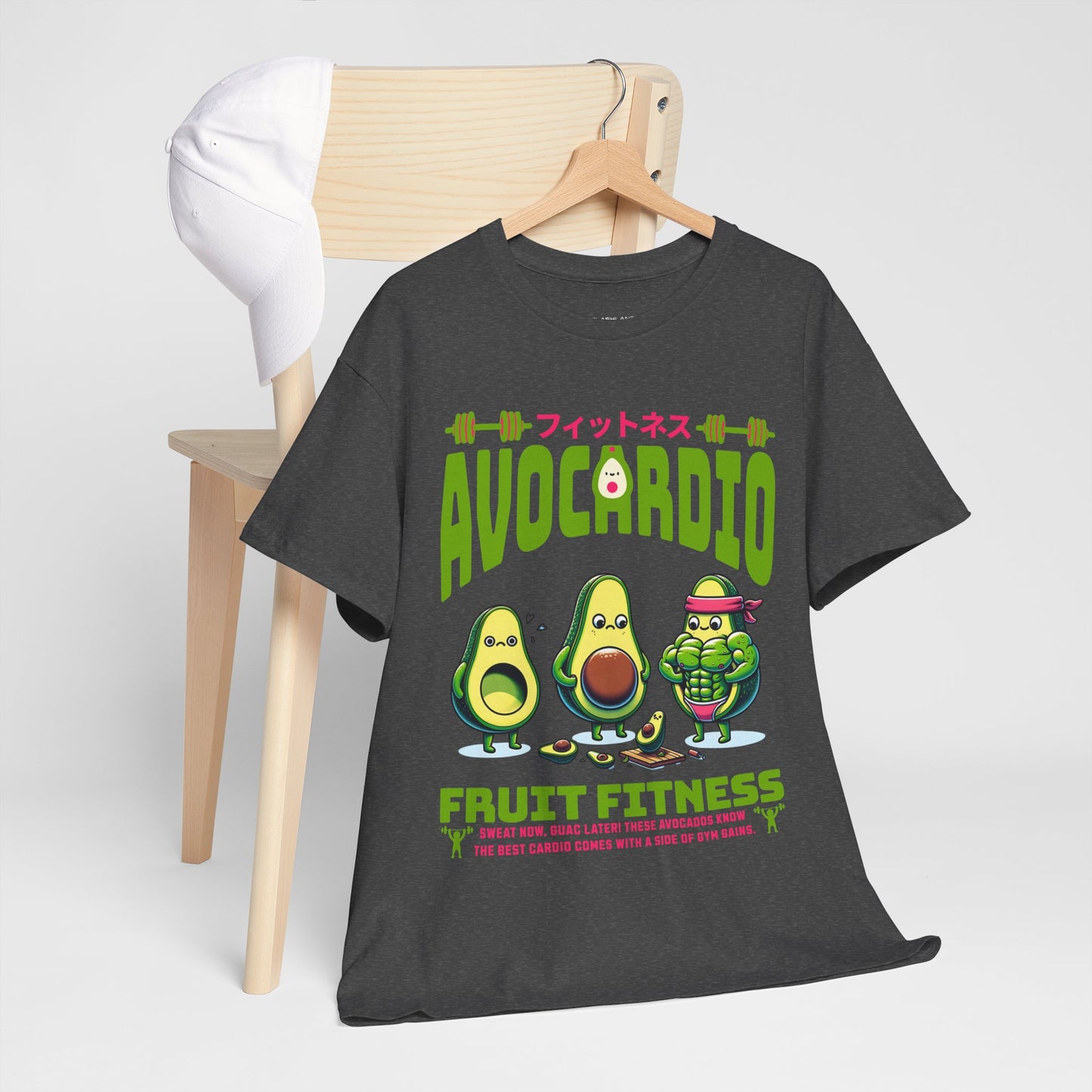 Avocardio Active Gym Shirt Avocado Fitness Graphic Tee