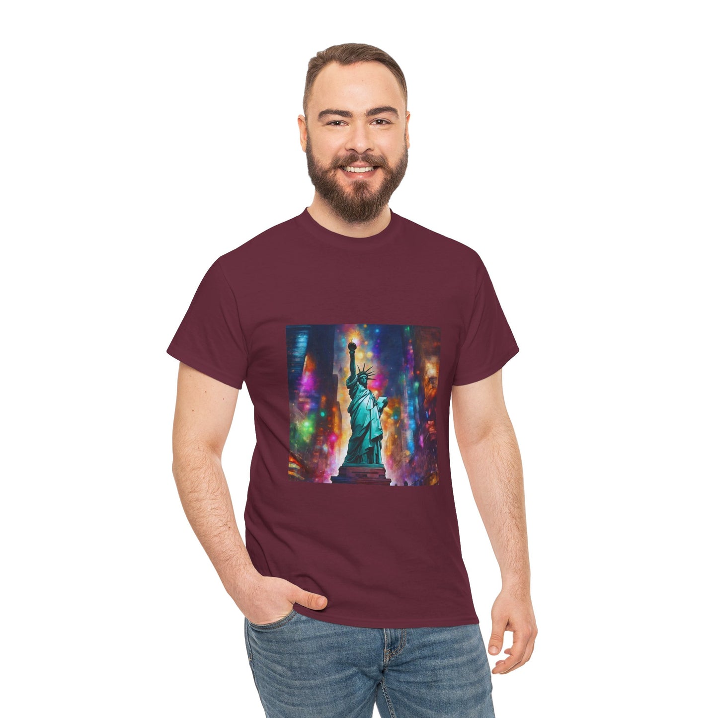 The Statue of Liberty in the Heart of New York Graphic Tee Flashlander