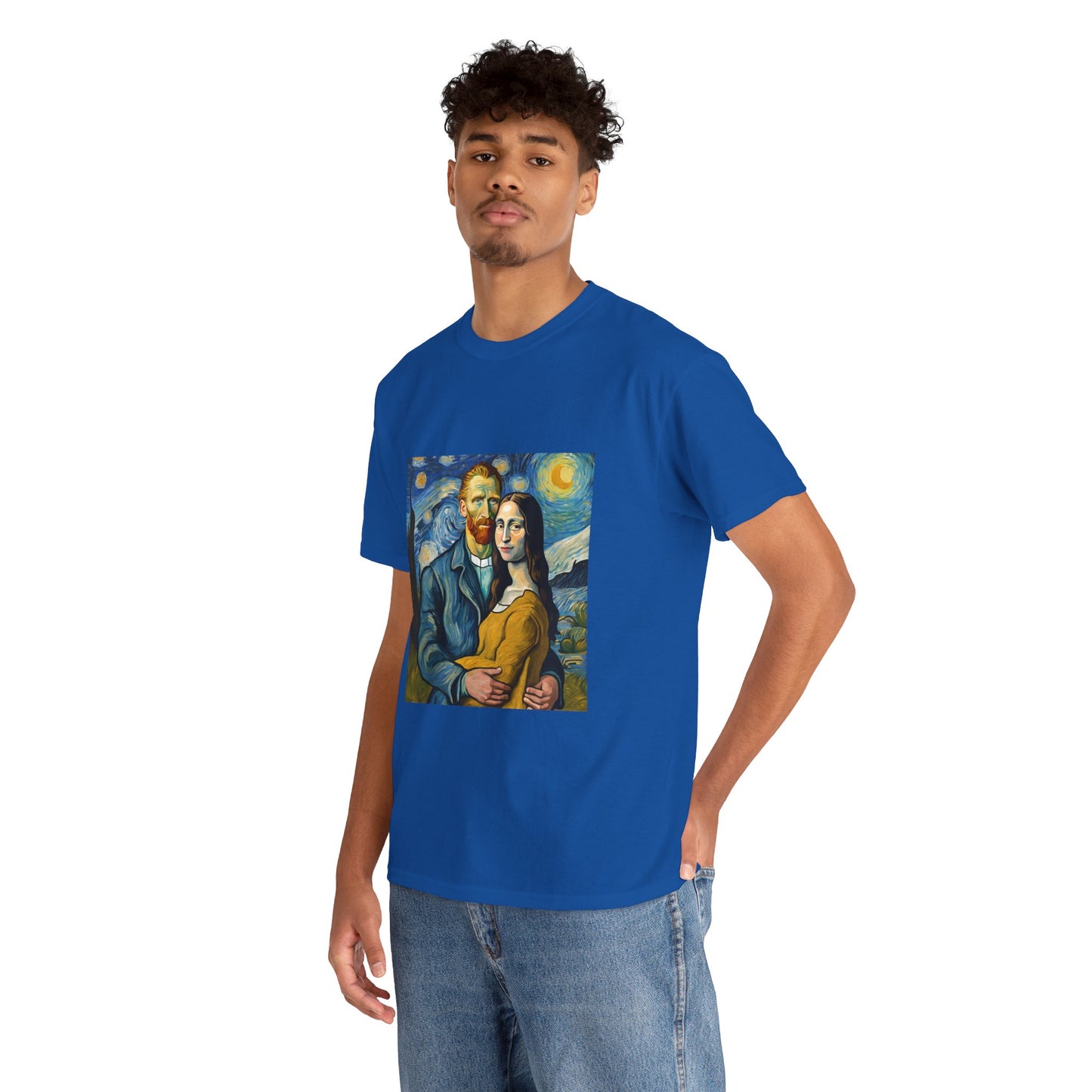 Funny Mona Lisa with Vincent Van Gogh Starry Night - Flashlander Gym Shirt