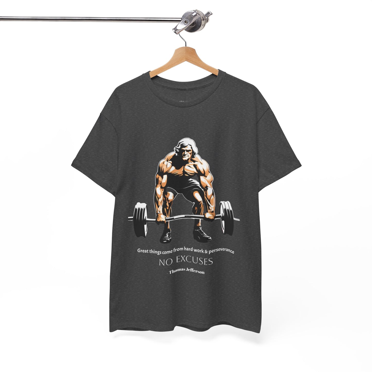 Thomas Jefferson Bodybuilder Shirt - Flashlander Great Things Come From Hard Work And Perseverance, No excuses Graphic Tee