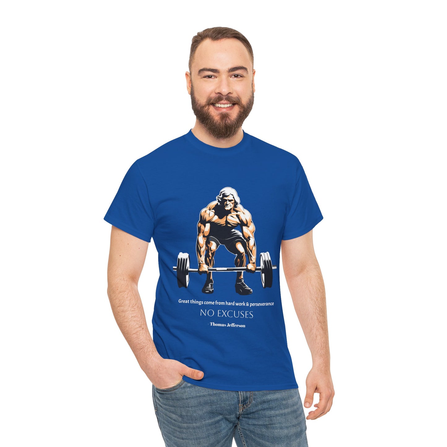 Thomas Jefferson Bodybuilder Shirt - Flashlander Great Things Come From Hard Work And Perseverance, No excuses Graphic Tee