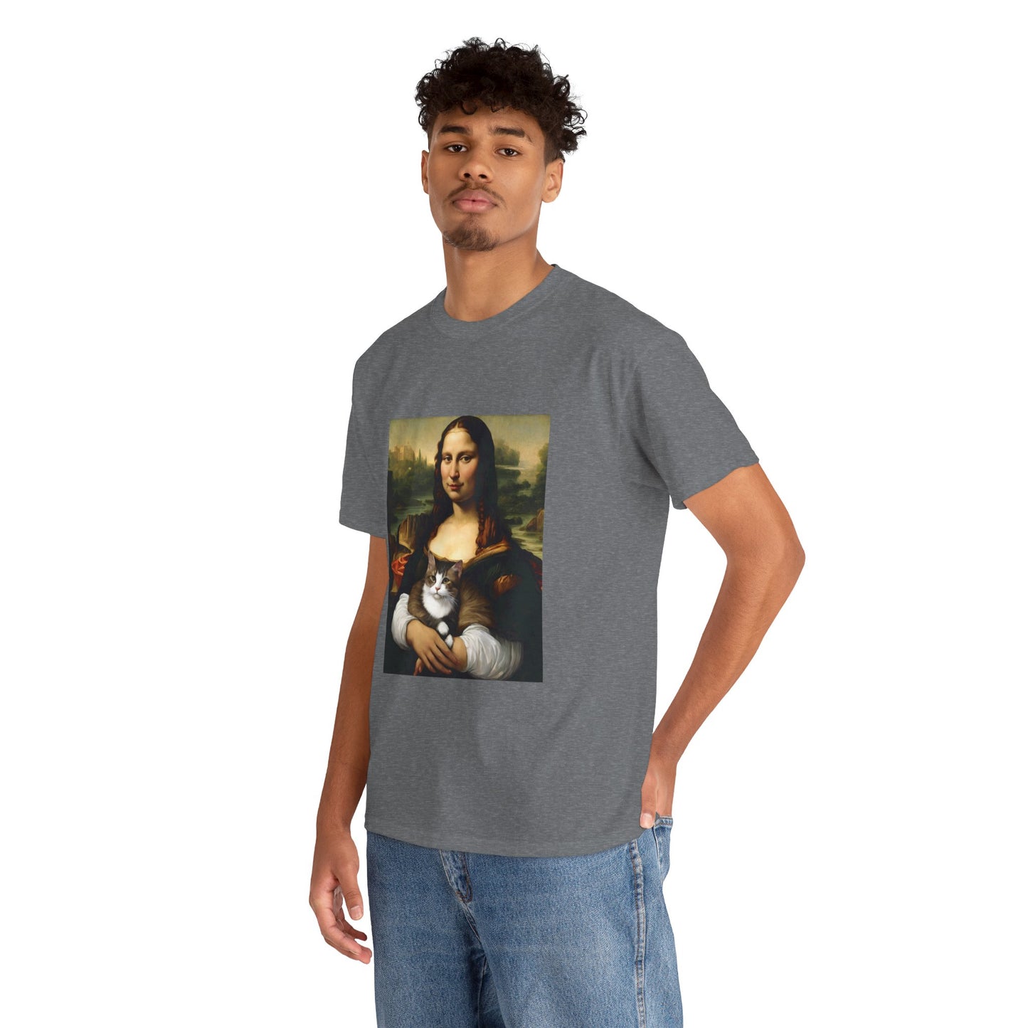 Mona Lisa with Cat - Flashlander Gym Shirt