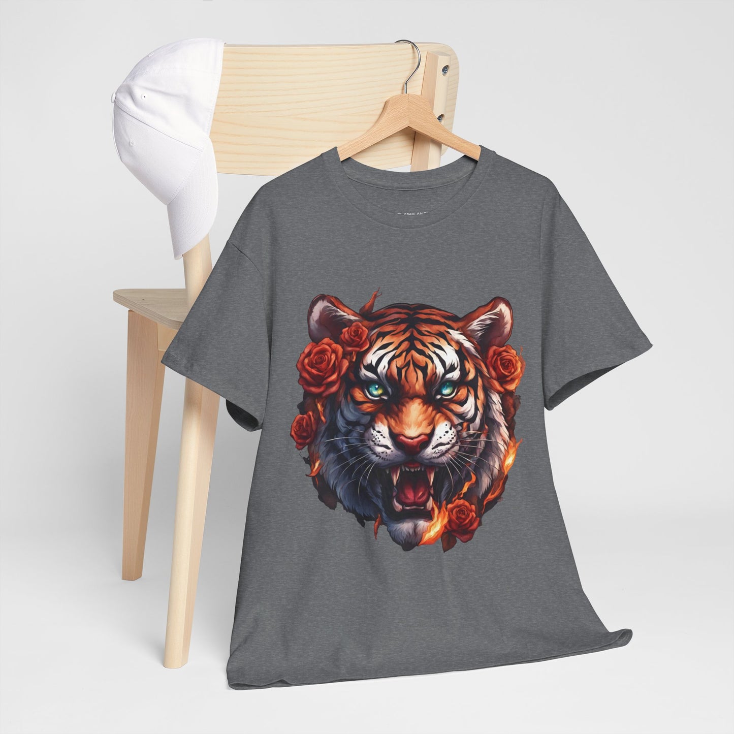 Tiger Flames and Roses T-Shirt Flashlander