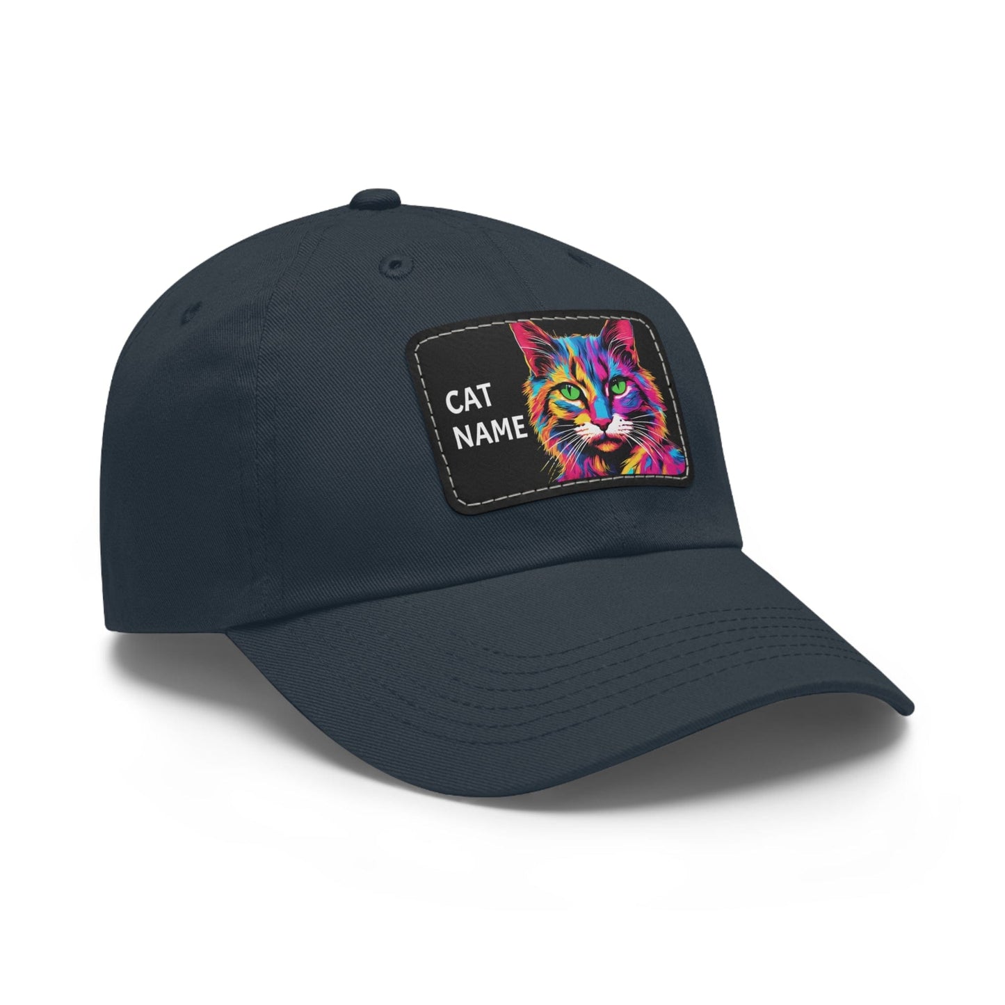 Cat Hat Sportswear Hat Cat Cap Cat Pop Art Hat Dad Hat with Patch (Rectangle) Cat Baseball Cap Kitty Cap Kitty Hat Kitten Hat Pop Art Cat Custom Hat Flashlander