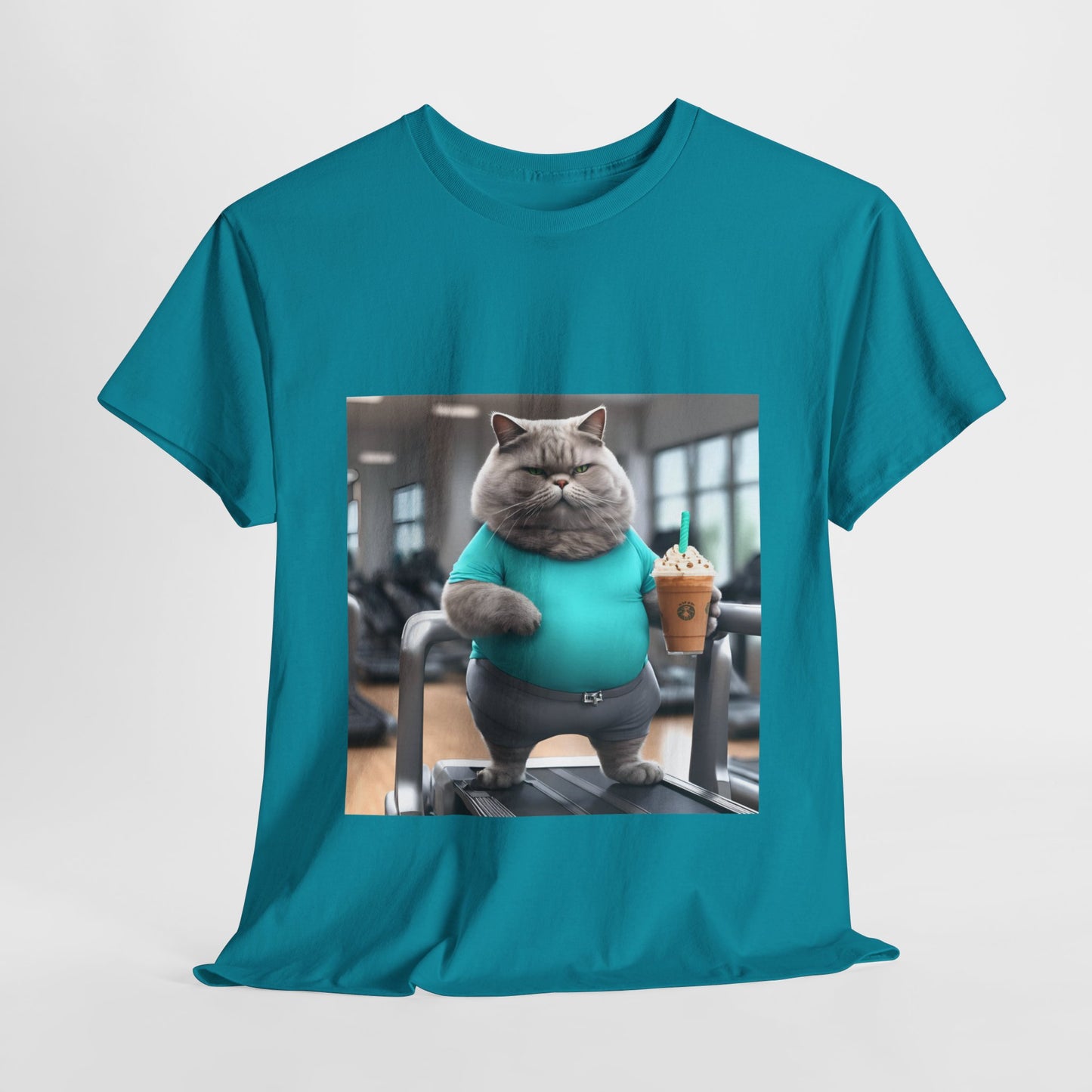 Funny Fat Cat On The Treadmill - Flashlander Gym Shirt