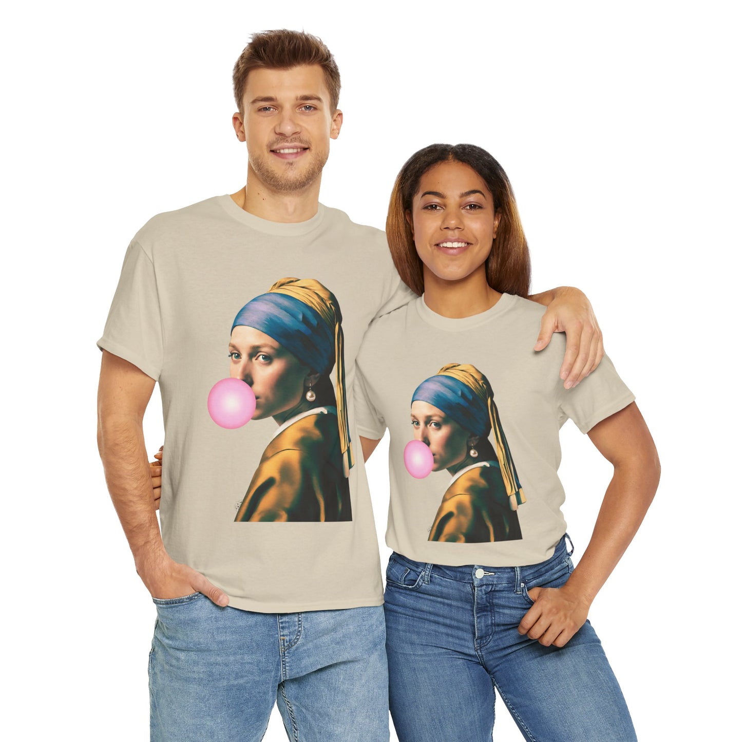 Bubble Gum Girl with a Pearl Earring Johannes Vermeer - Flashlander Gym Shirt