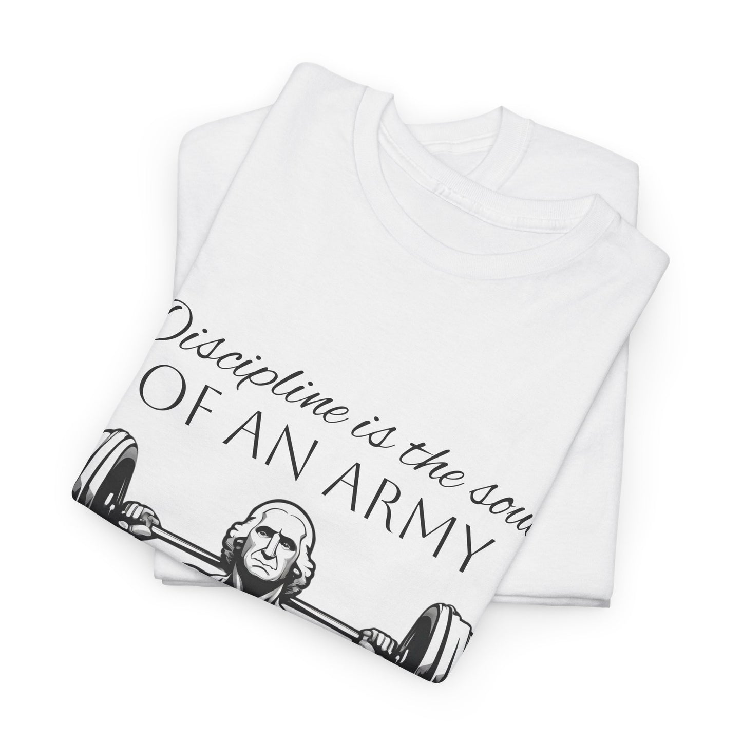 T-shirt de culturiste George Washington - Flashlander Disipline Is The Soul Of An Army Gym T-shirt en coton unisexe noir anthracite graphique