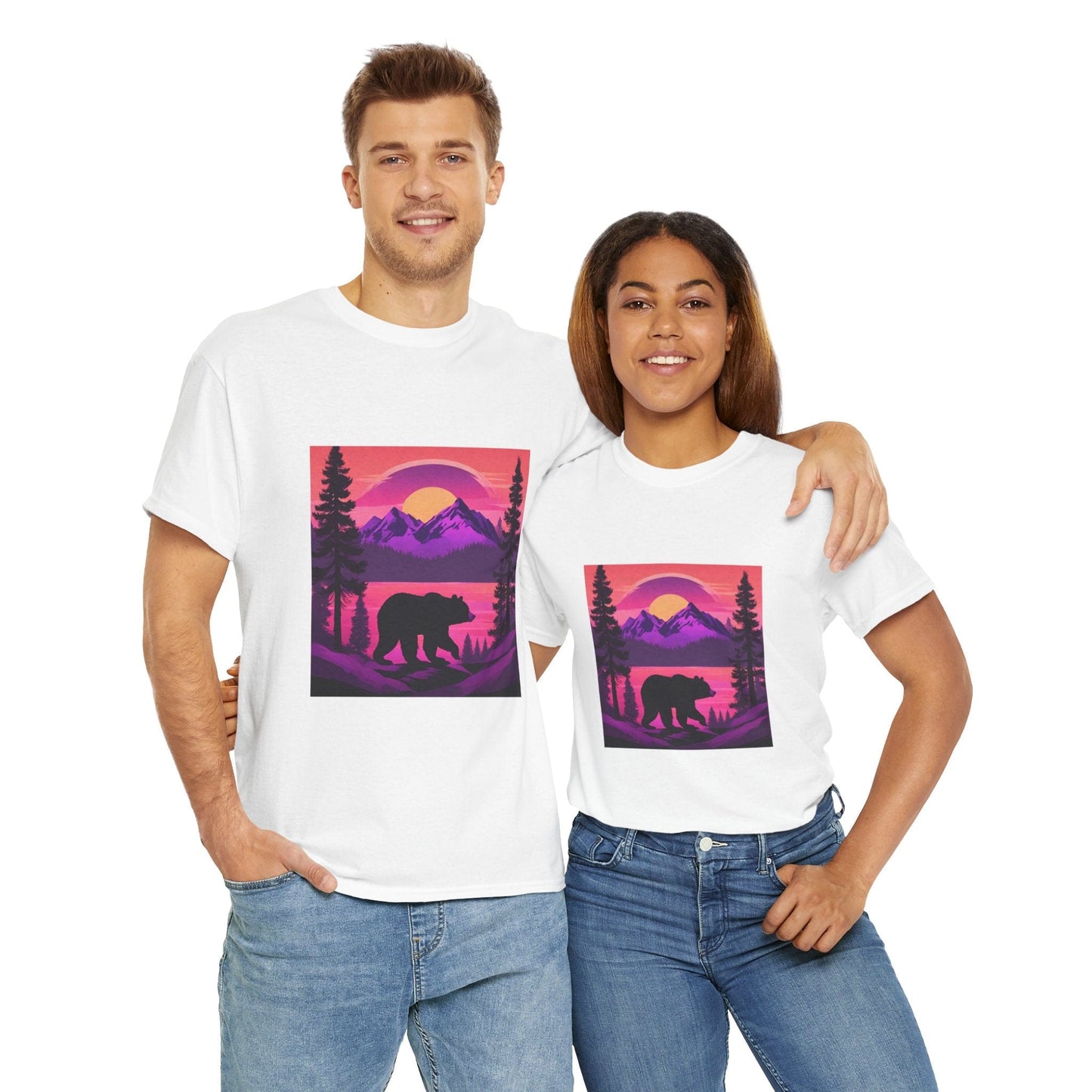 Bear Majestic Sunset Graphic Tee Flashlander