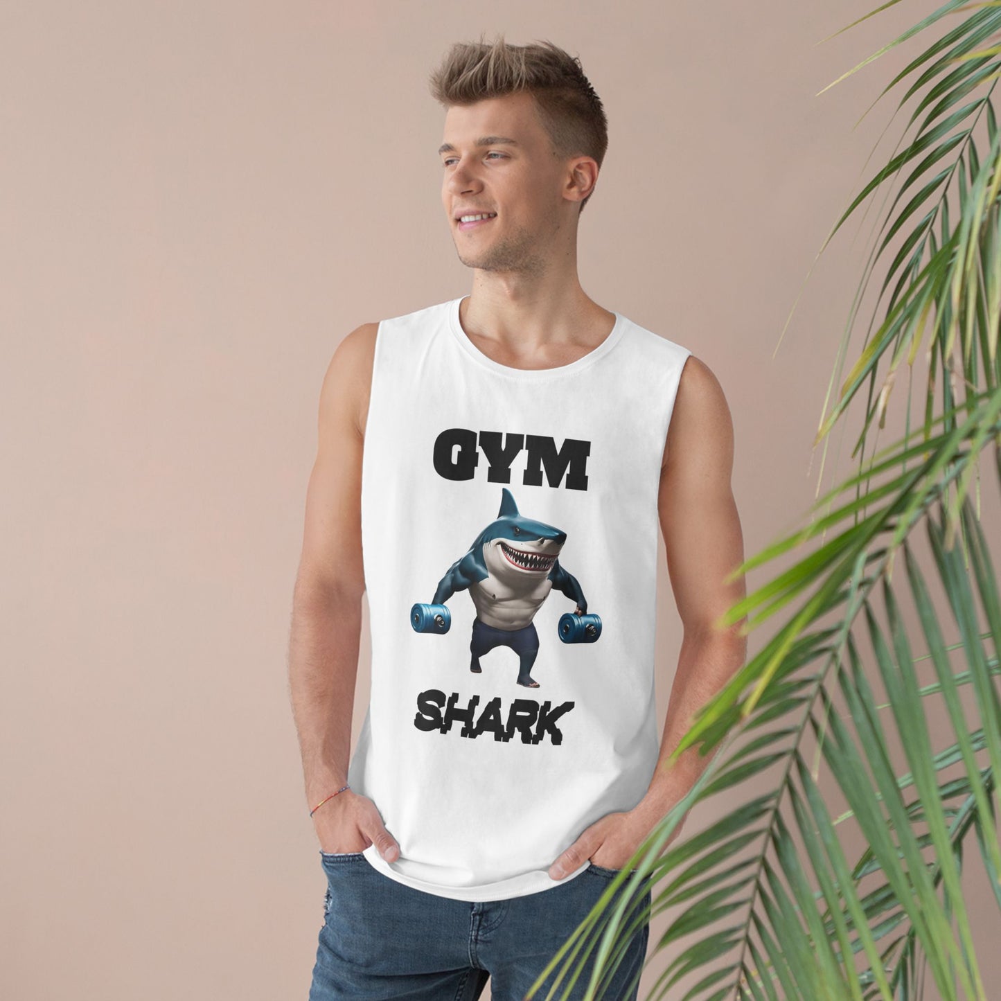 Shark Gym Scoop Bottom Cotton Unisex Barnard Performance Tank