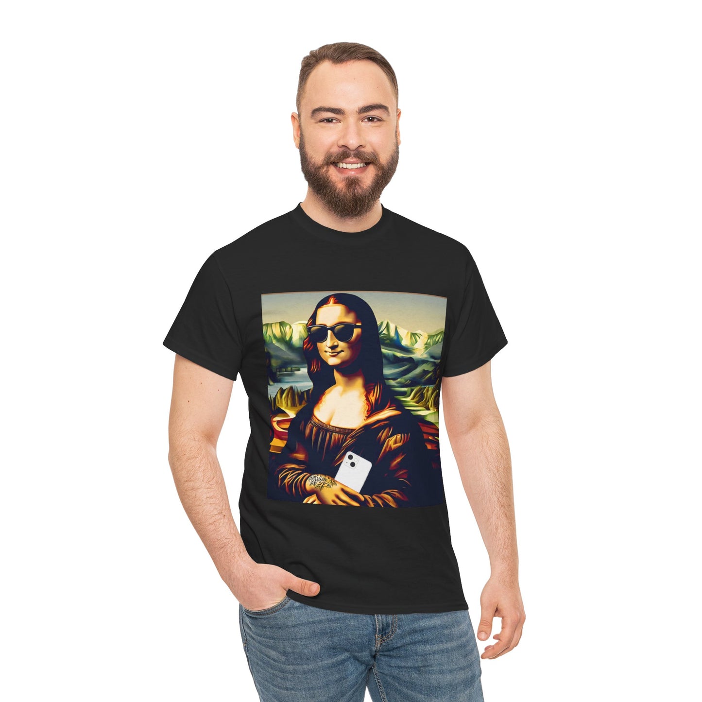 Funny modern Mona Lisa - Flashlander Gym Shirt