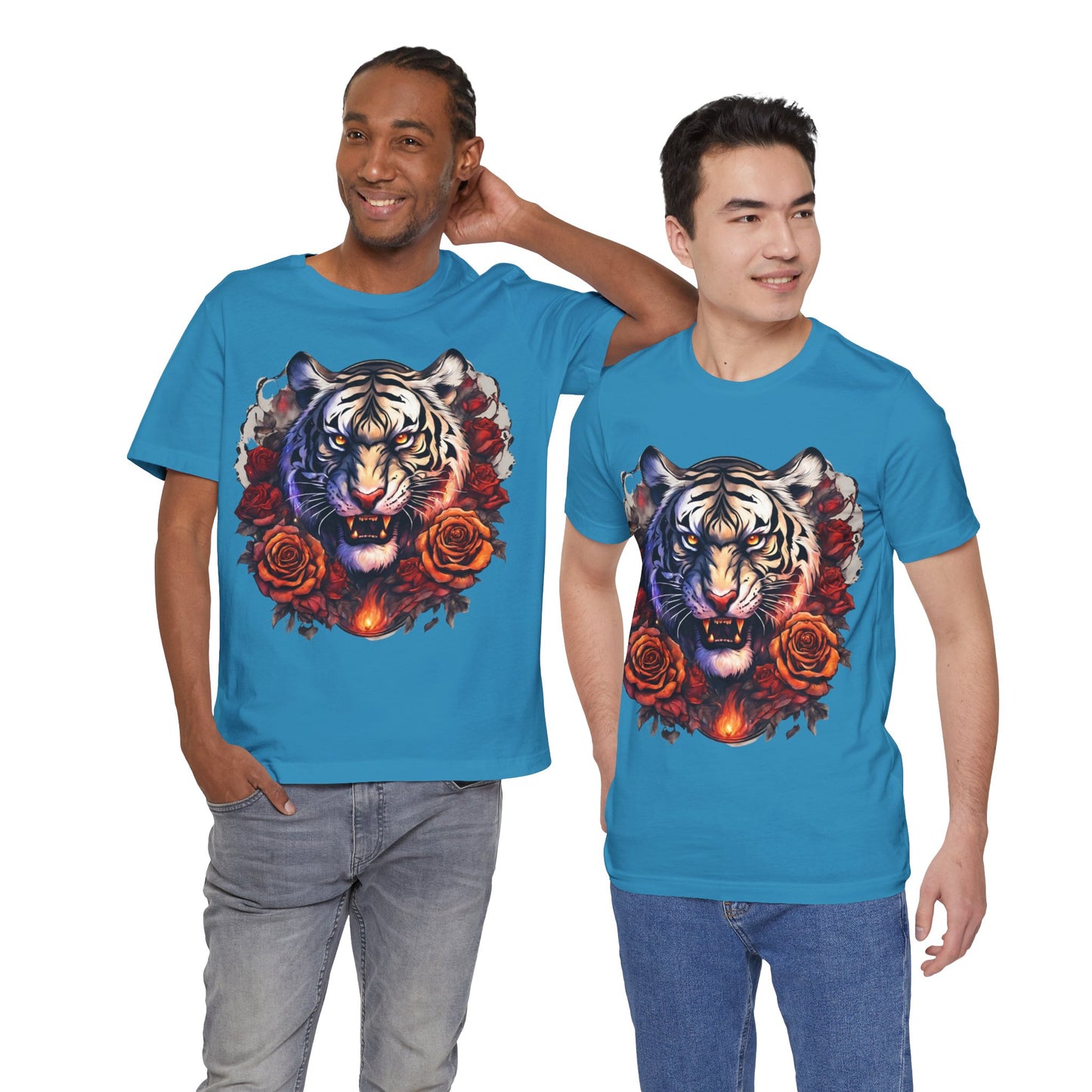 White Tiger Flames Flashlander Gym Shirt