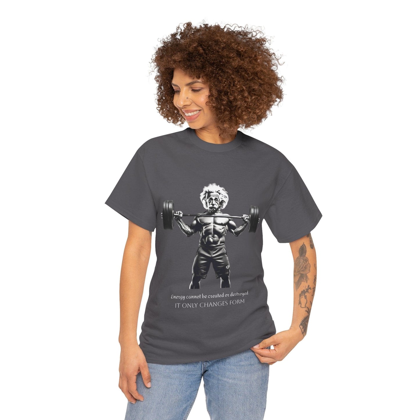 Camiseta de culturista Albert Einstein: la energía de Flashlander no se puede crear ni destruir, solo cambia de forma. Camiseta gráfica con cita