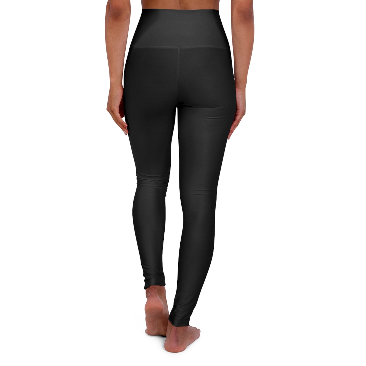 Mallas de yoga de cintura alta Zen de Flashlander Sportswear en color negro (AOP)