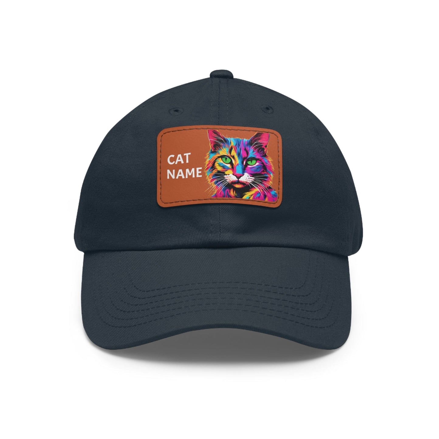 Cat Hat Sportswear Hat Cat Cap Cat Pop Art Hat Dad Hat with Patch (Rectangle) Cat Baseball Cap Kitty Cap Kitty Hat Kitten Hat Pop Art Cat Custom Hat Flashlander