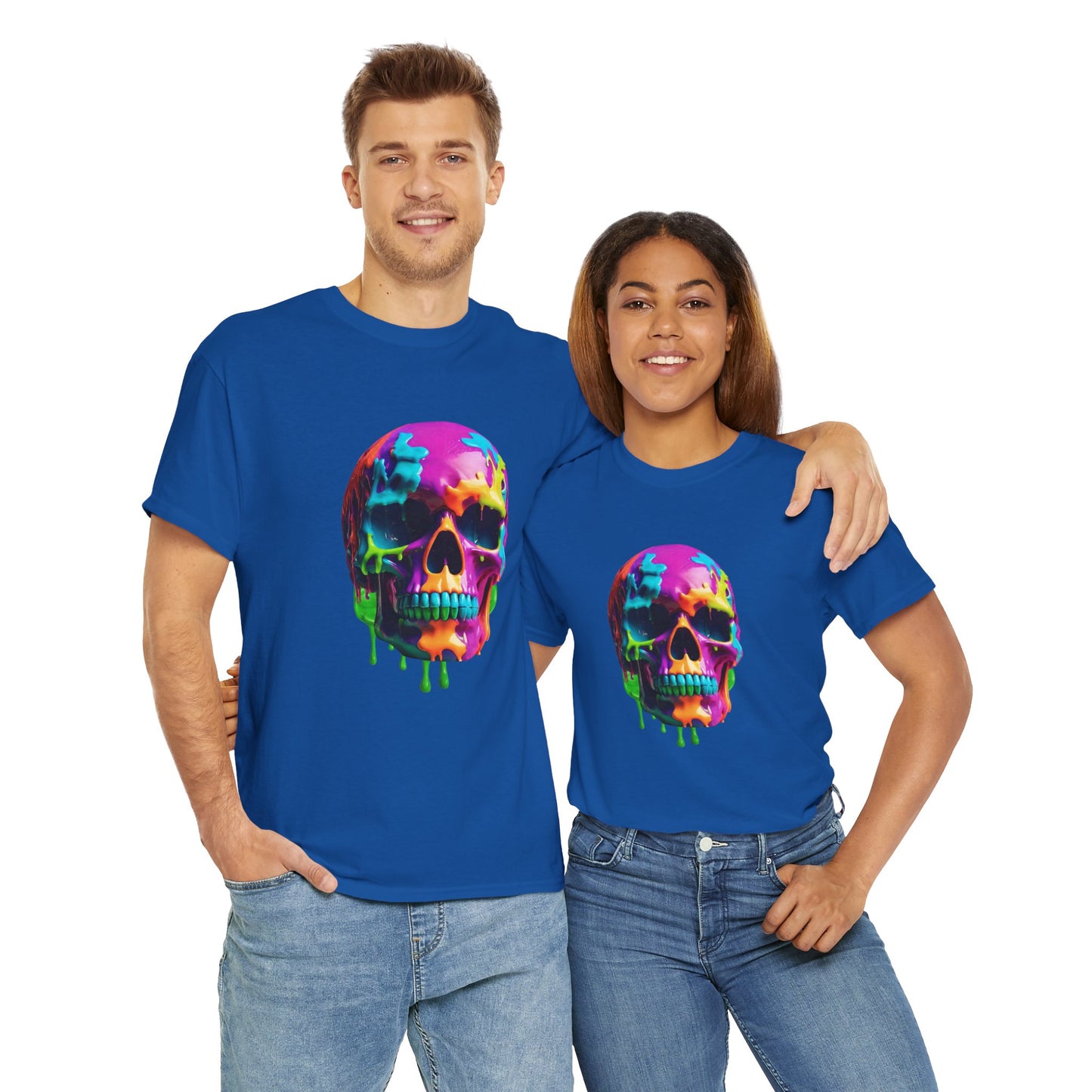 Camiseta con calavera de fusión de neón Flashlander