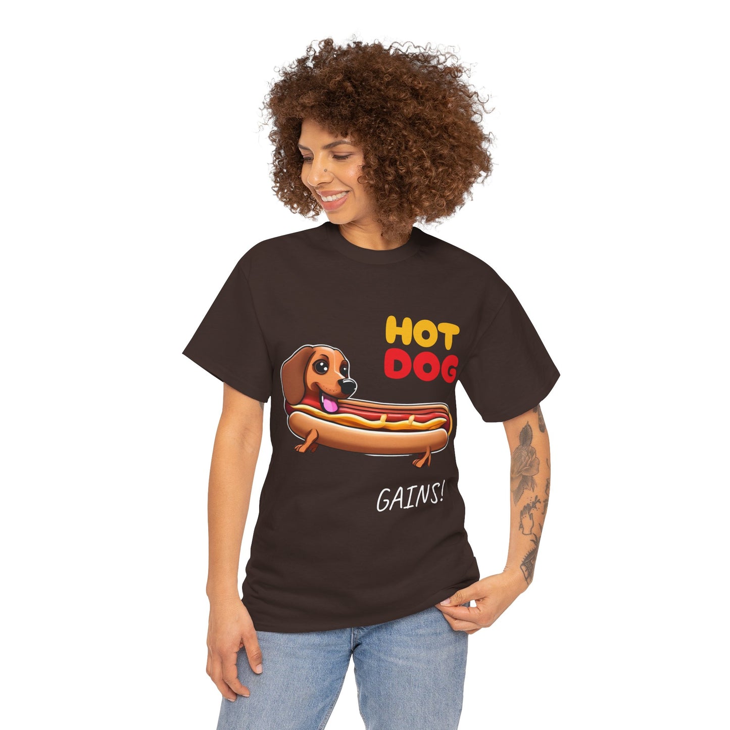 Hot Dog Gains Dachshund Dog - Flashlander Gym Shirt