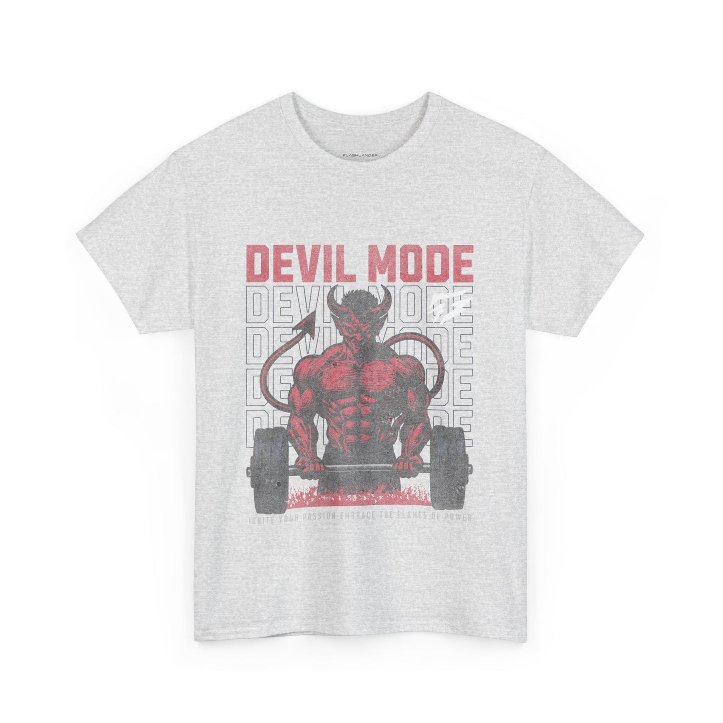 Devil Mode Gym Shirt Flashlander Cotton Unisex Charcoal Black Performance Graphic Tee