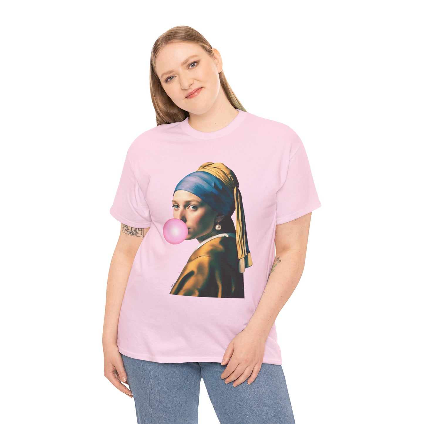 Bubble Gum Girl with a Pearl Earring Johannes Vermeer - Flashlander Gym Shirt