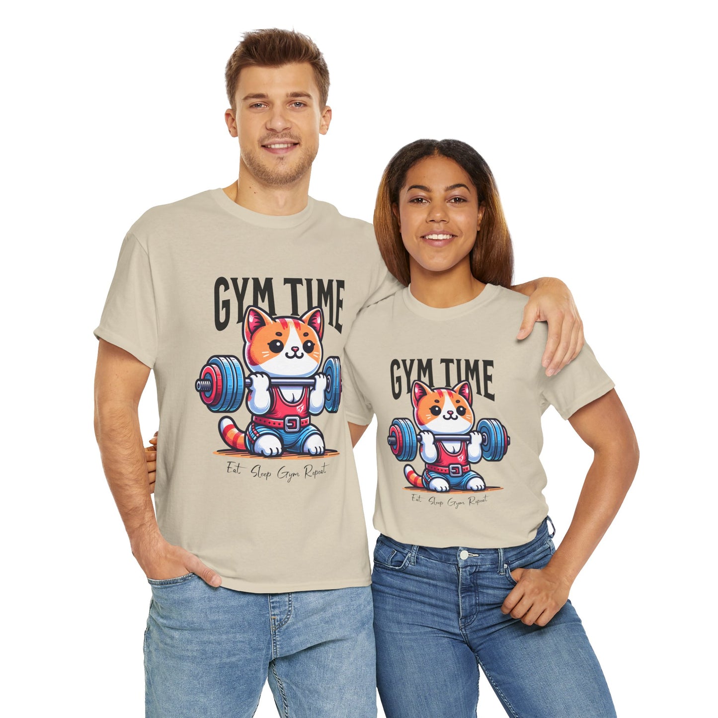 Cute Cat Gym Time Shirt Flashlander Graphic Tee