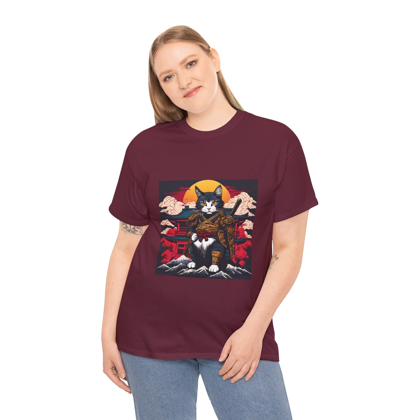 Samurai Cat Cartoon Anime - Flashlander Gym Shirt