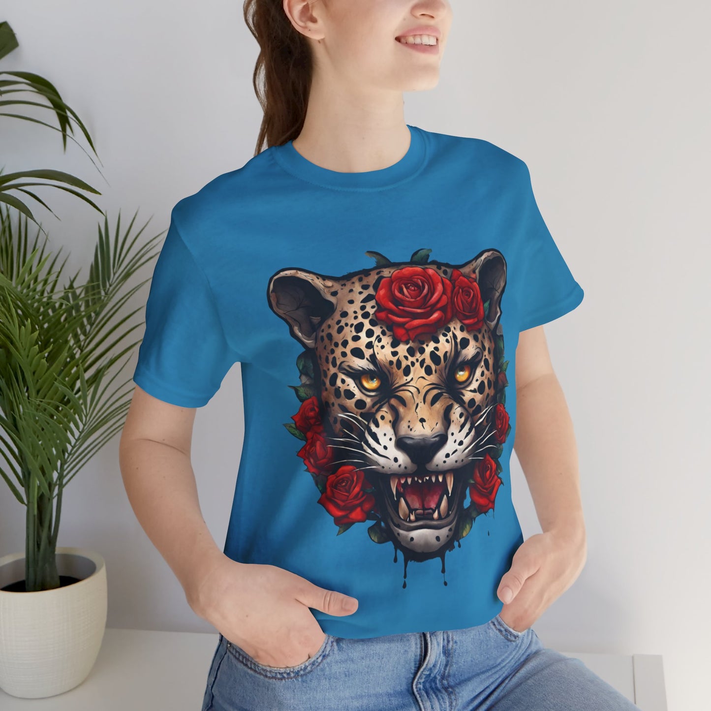 Jaguar Flames and Roses Graphic Tee Flashlander