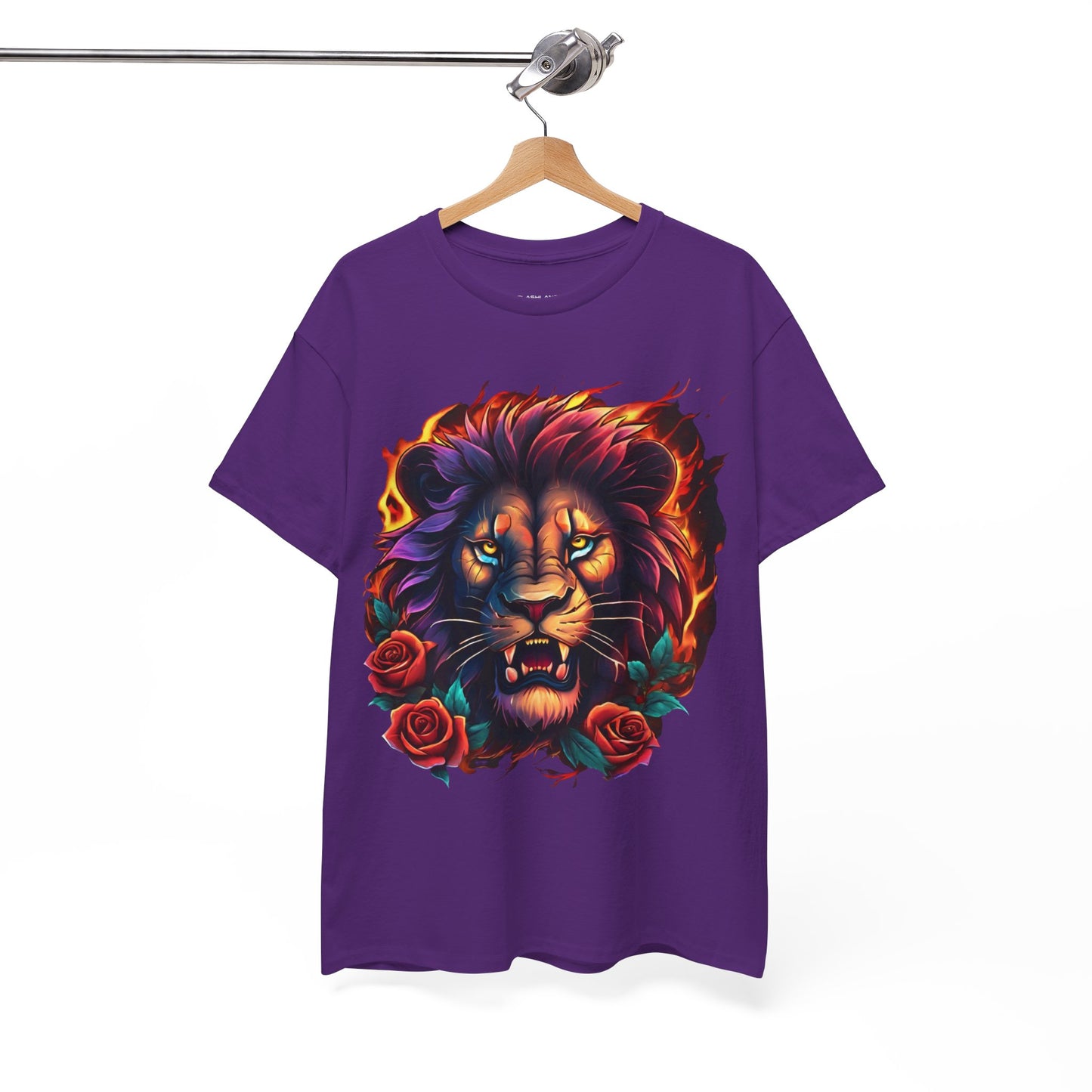 Lion Flames and Roses T-Shirt Flashlander