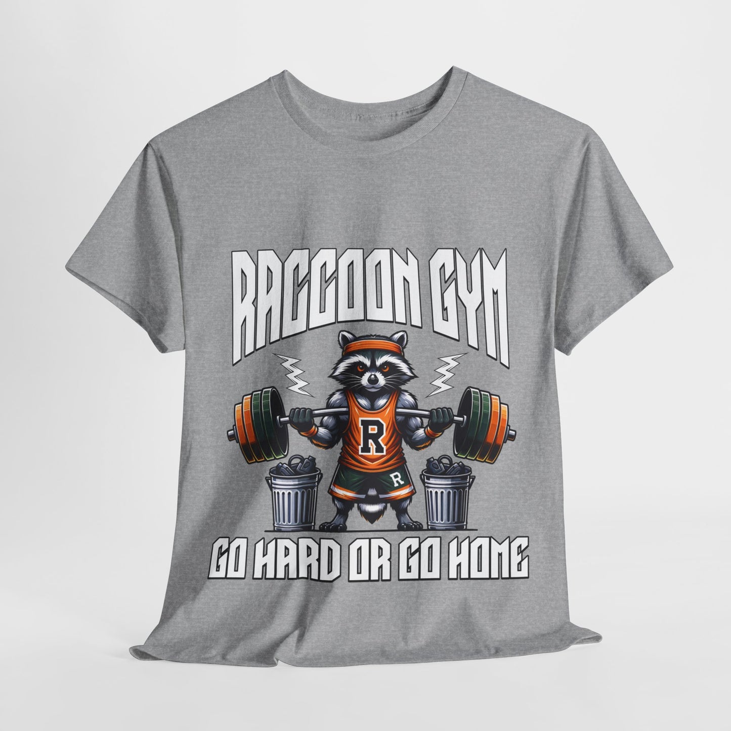 Raccoon Bodybuilder Shirt Flashlander Go Hard or Go Home Gym T-Shirt Cotton Unisex Graphic Tee