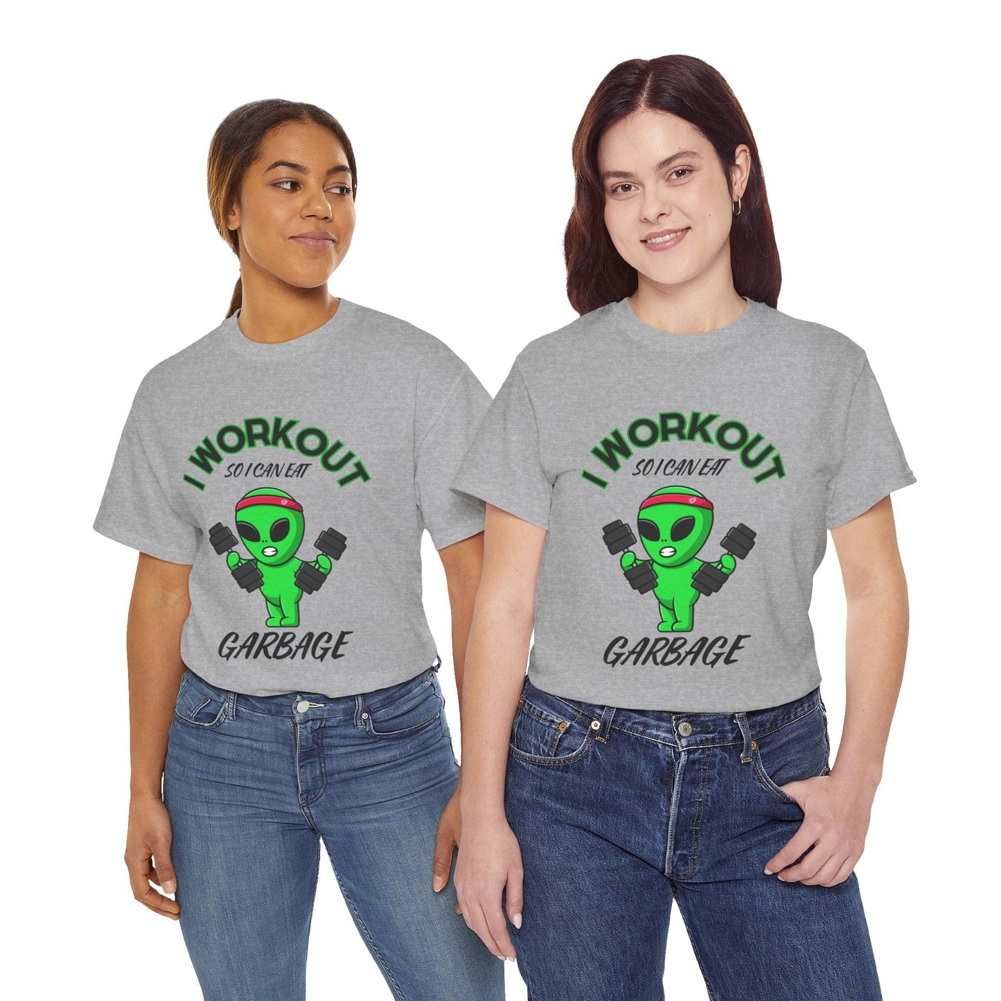 Alien I Workout So I Can Eat Garbage Graphic Tee Flashlander