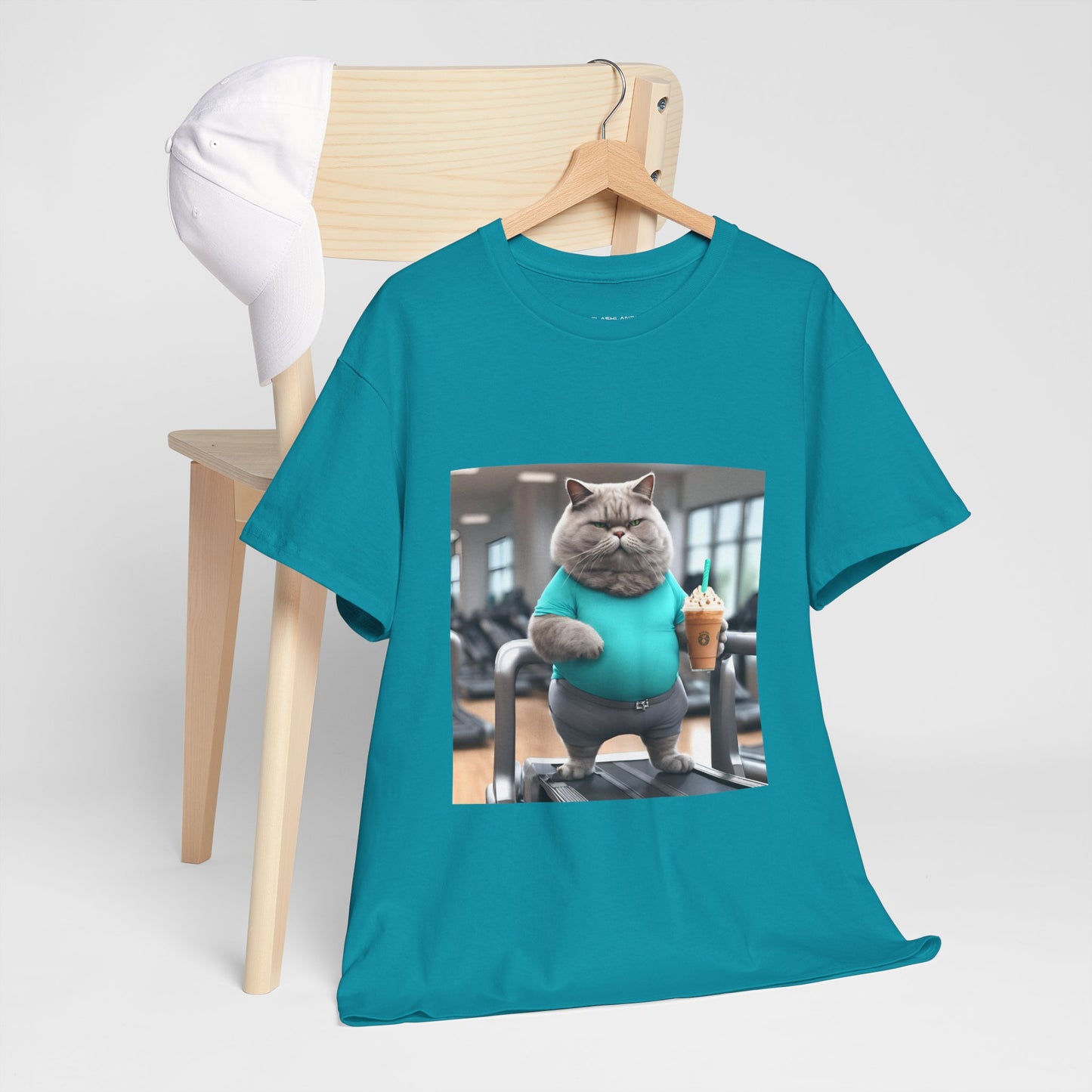 Funny Fat Cat On The Treadmill - Flashlander Gym Shirt