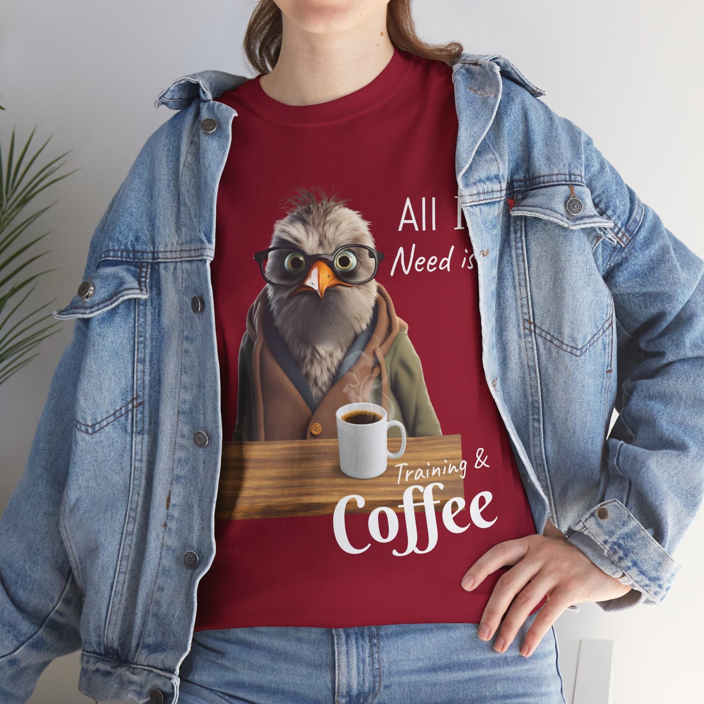 Tout ce dont j'ai besoin, c'est d'une formation et d'un café - T-shirt drôle d'oiseau - Flashlander Gym Shirt