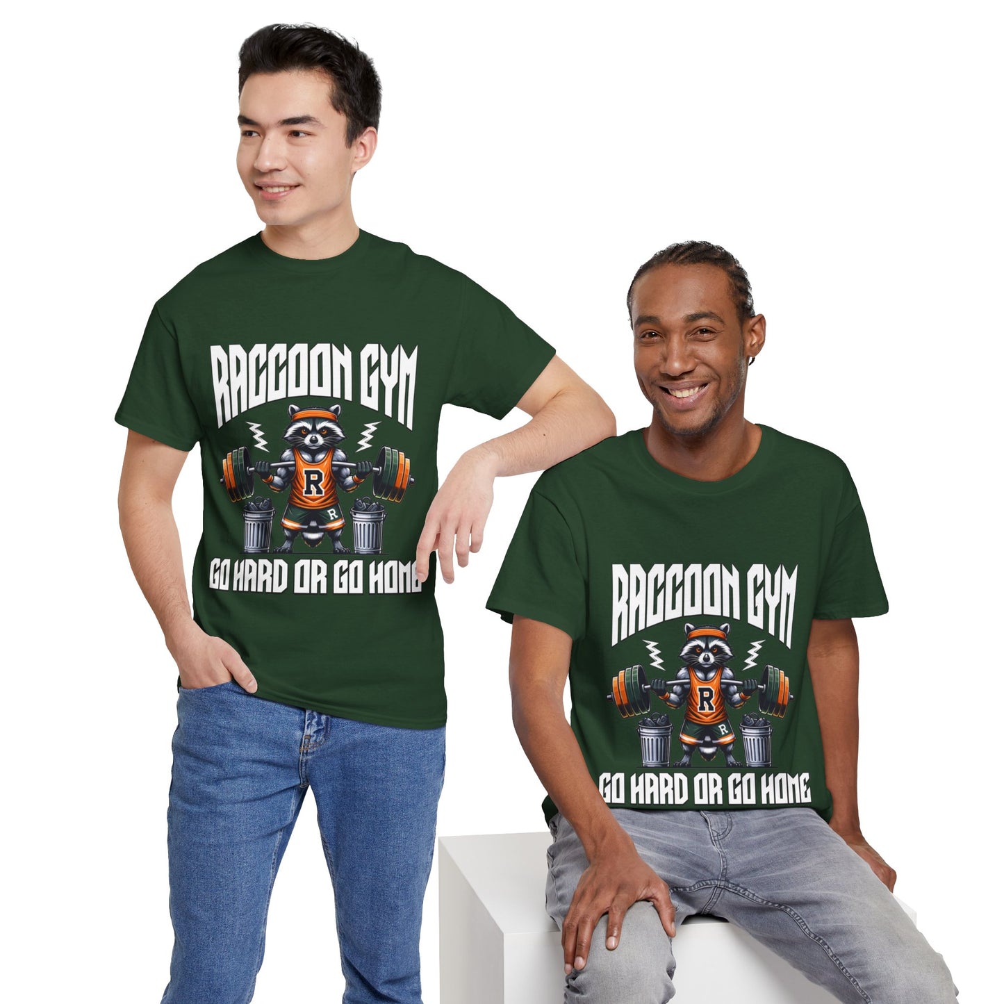 Raccoon Bodybuilder Shirt Flashlander Go Hard or Go Home Gym T-Shirt Cotton Unisex Graphic Tee