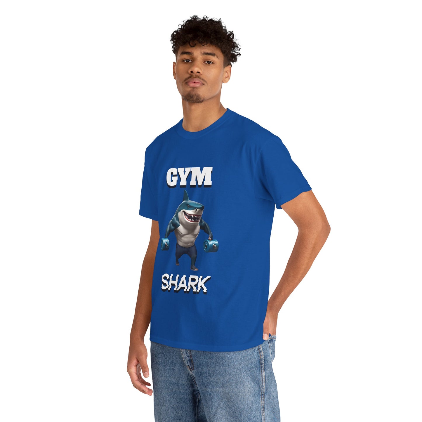 Gym Shark Performance Shirt Flashlander Cotton Unisex Charcoal Black Graphic Tee