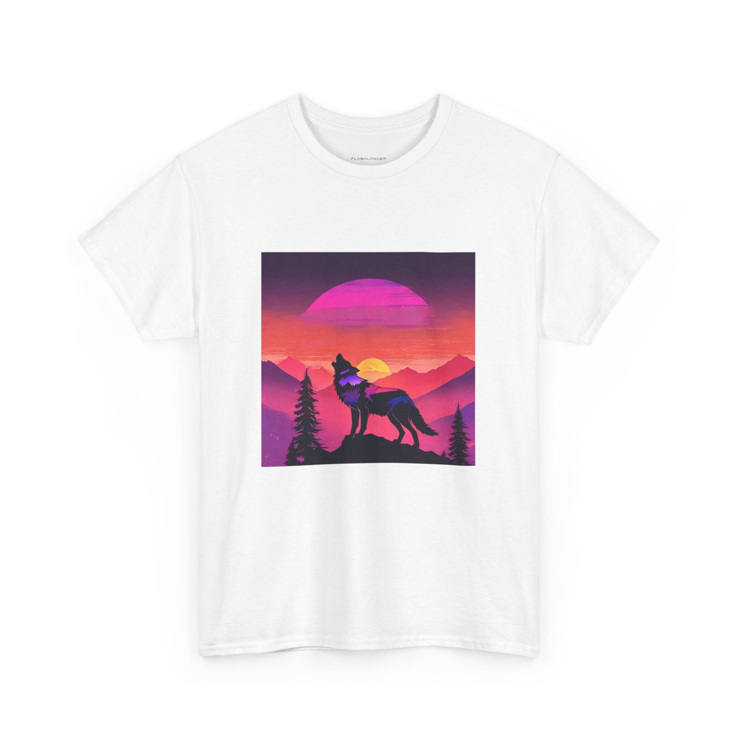 Wolf Majestic Sunset Gaphic Tee Flashlander