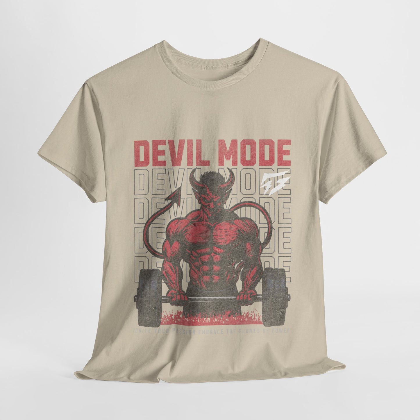 Devil Mode Gym Shirt Flashlander Cotton Unisex Charcoal Black Performance Graphic Tee