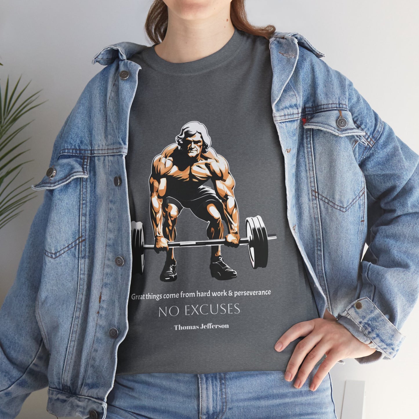 Thomas Jefferson Bodybuilder Shirt - Flashlander Great Things Come From Hard Work And Perseverance, No excuses Graphic Tee