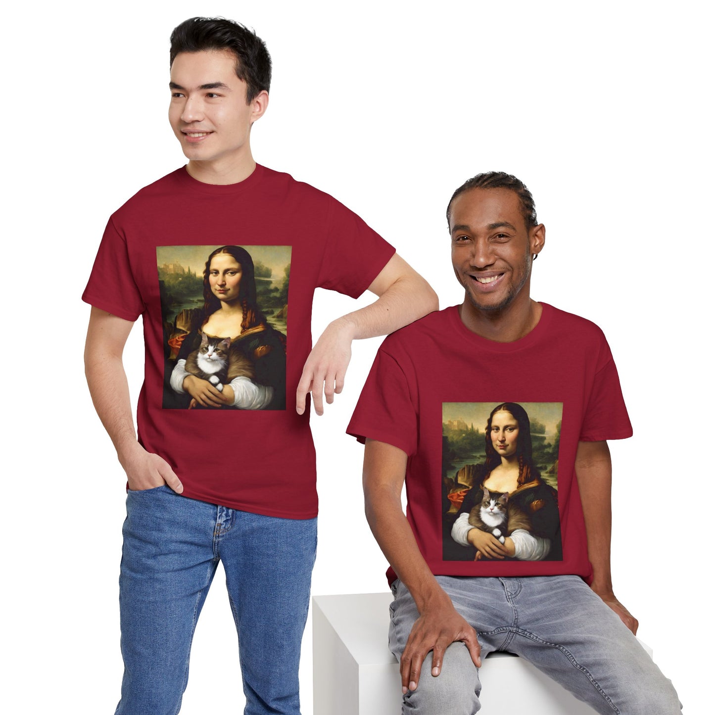 Mona Lisa with Cat - Flashlander Gym Shirt