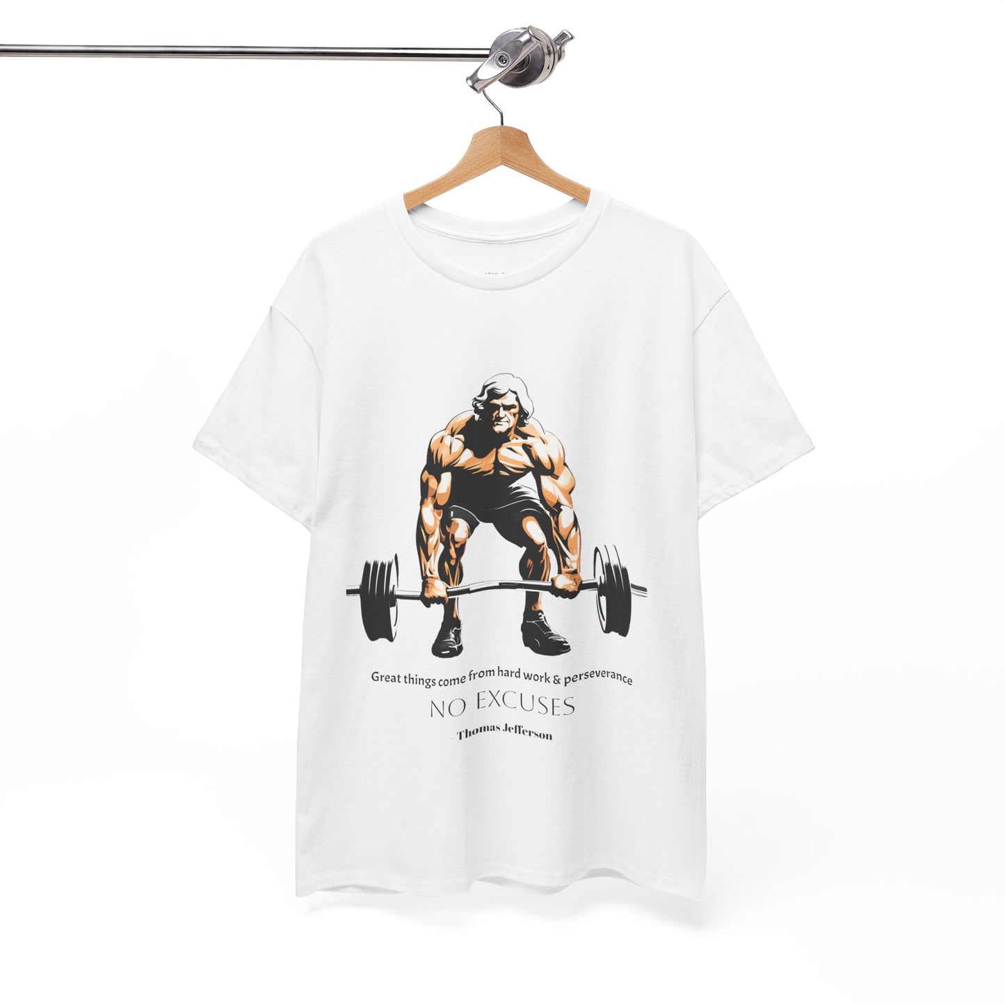 Thomas Jefferson Bodybuilder Shirt - Flashlander Great Things Come From Hard Work And Perseverance, No excuses Graphic Tee