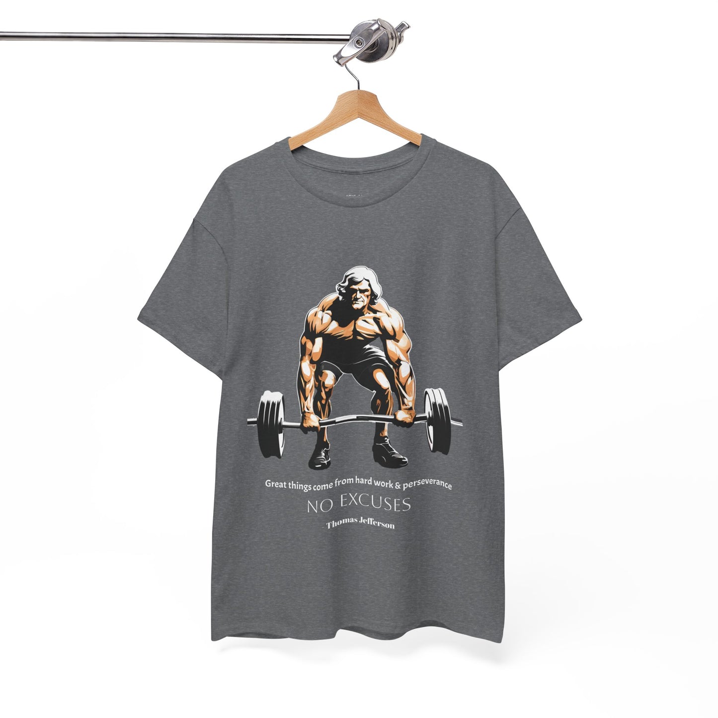 Thomas Jefferson Bodybuilder Shirt - Flashlander Great Things Come From Hard Work And Perseverance, No excuses Graphic Tee