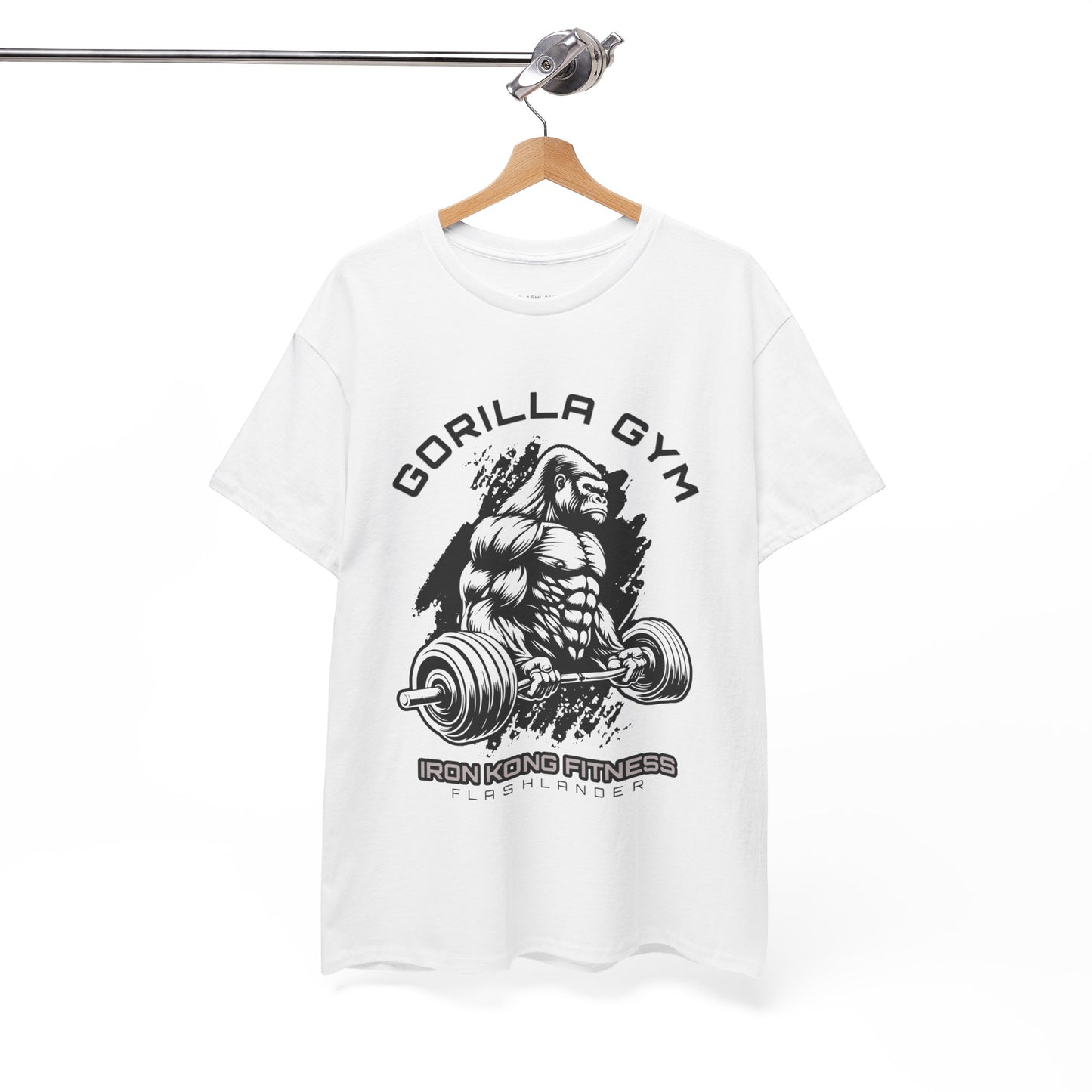 T-shirt de sport Gorilla Flashlander en coton unisexe, noir anthracite, graphique de performance