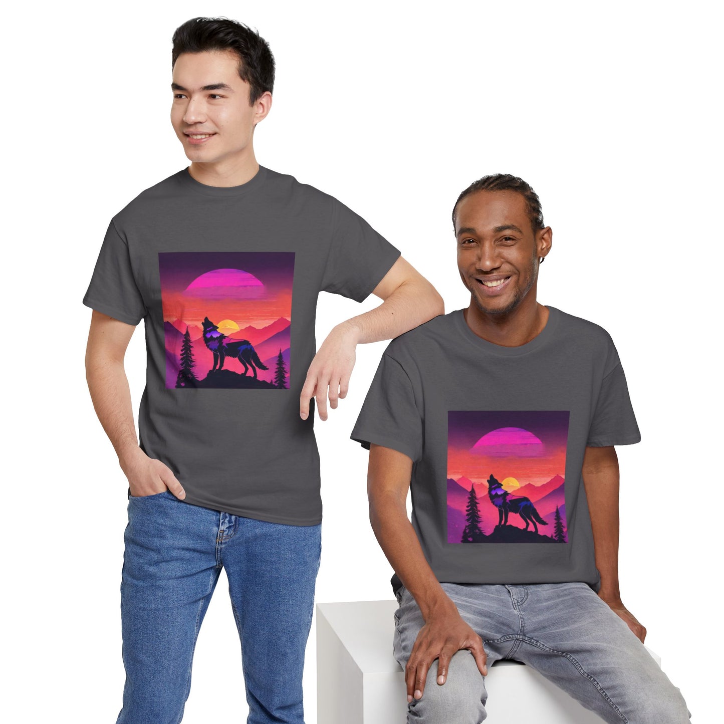 Wolf Majestic Sunset Gaphic Tee Flashlander