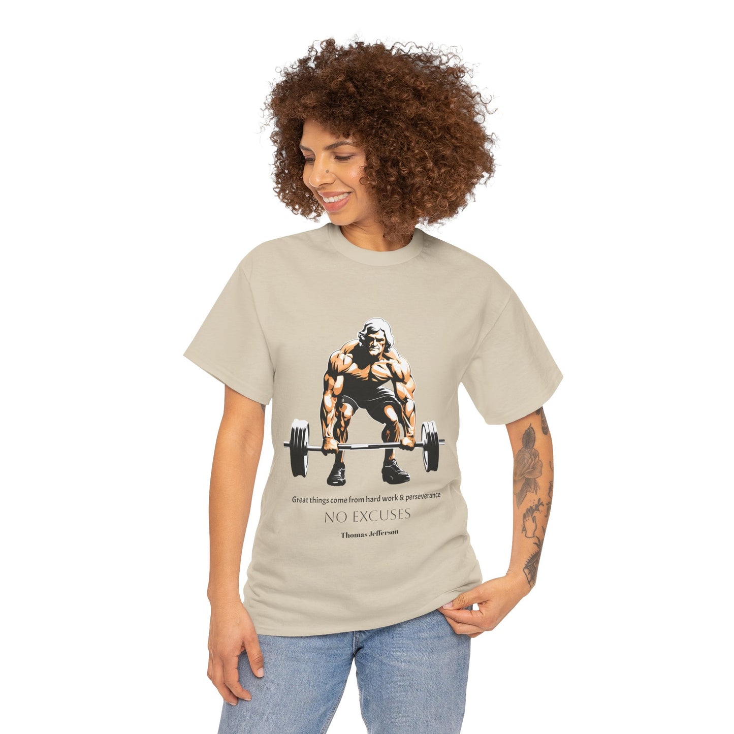 Thomas Jefferson Bodybuilder Shirt - Flashlander Great Things Come From Hard Work And Perseverance, No excuses Graphic Tee