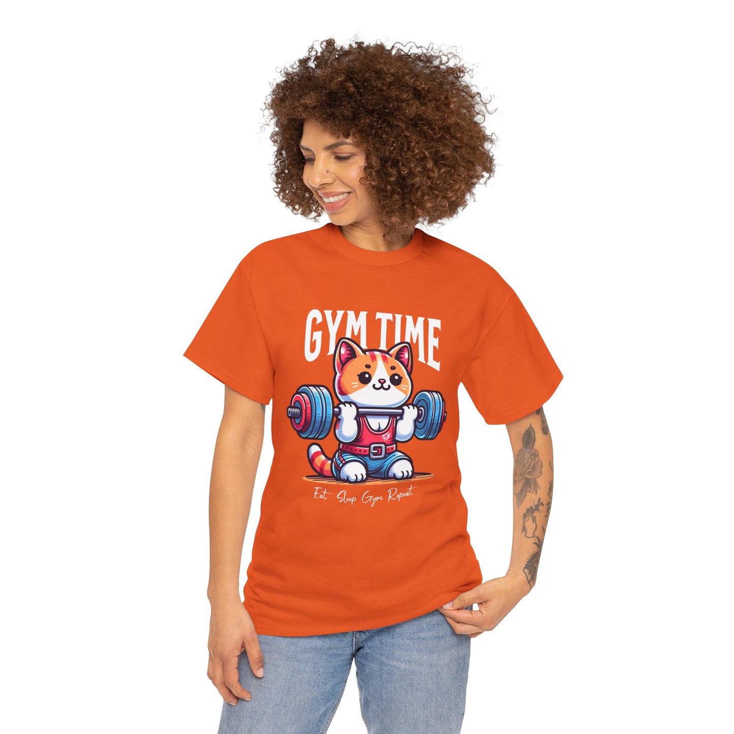 Cute Cat Gym Time Shirt Flashlander Graphic Tee