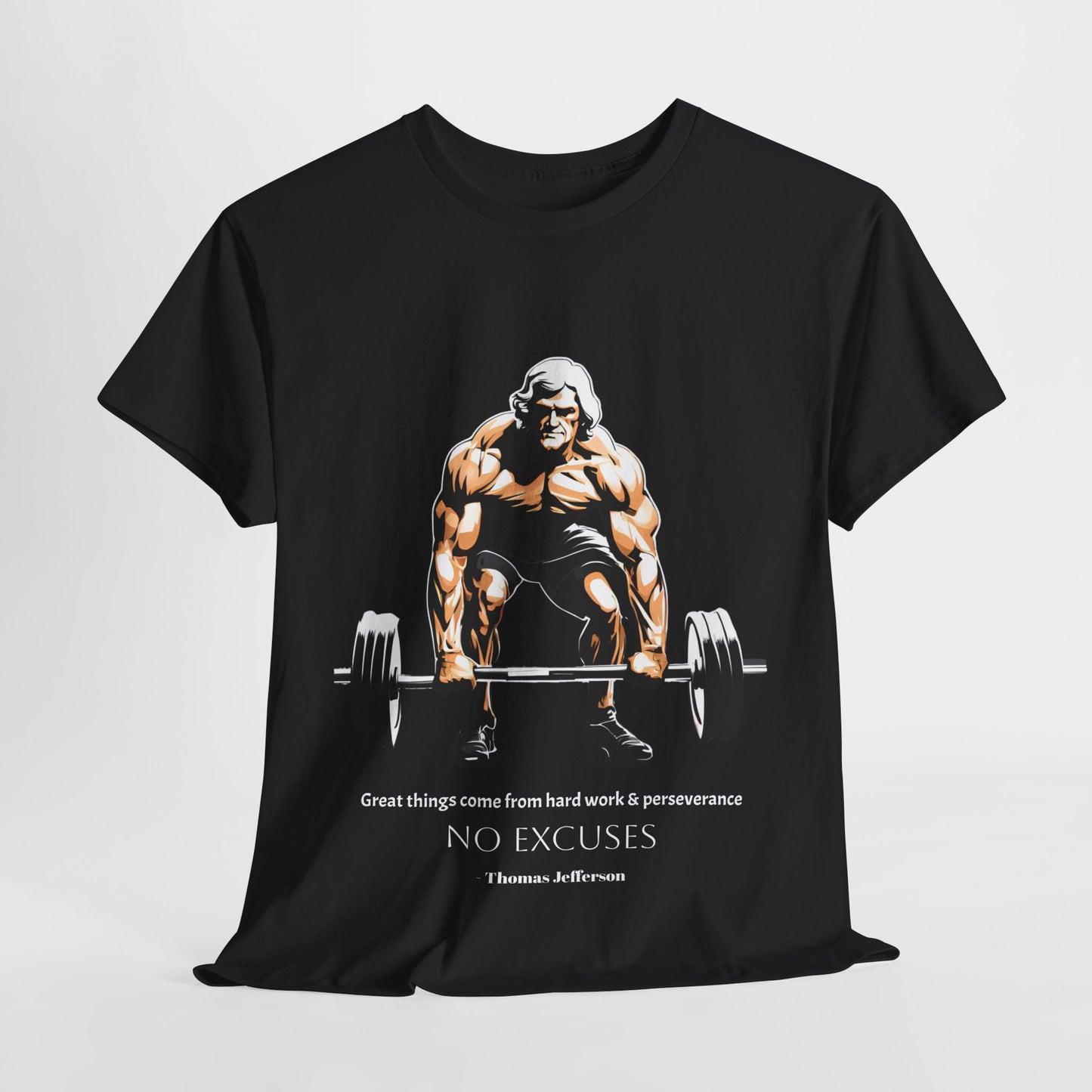 Thomas Jefferson Bodybuilder Shirt - Flashlander Great Things Come From Hard Work And Perseverance, No excuses Graphic Tee