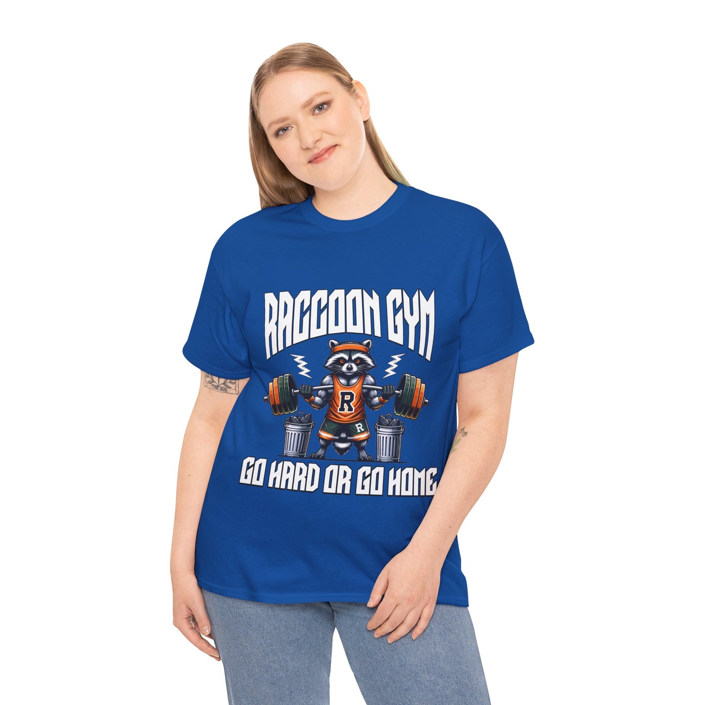 Raccoon Bodybuilder Shirt Flashlander Go Hard or Go Home Gym T-Shirt Cotton Unisex Graphic Tee