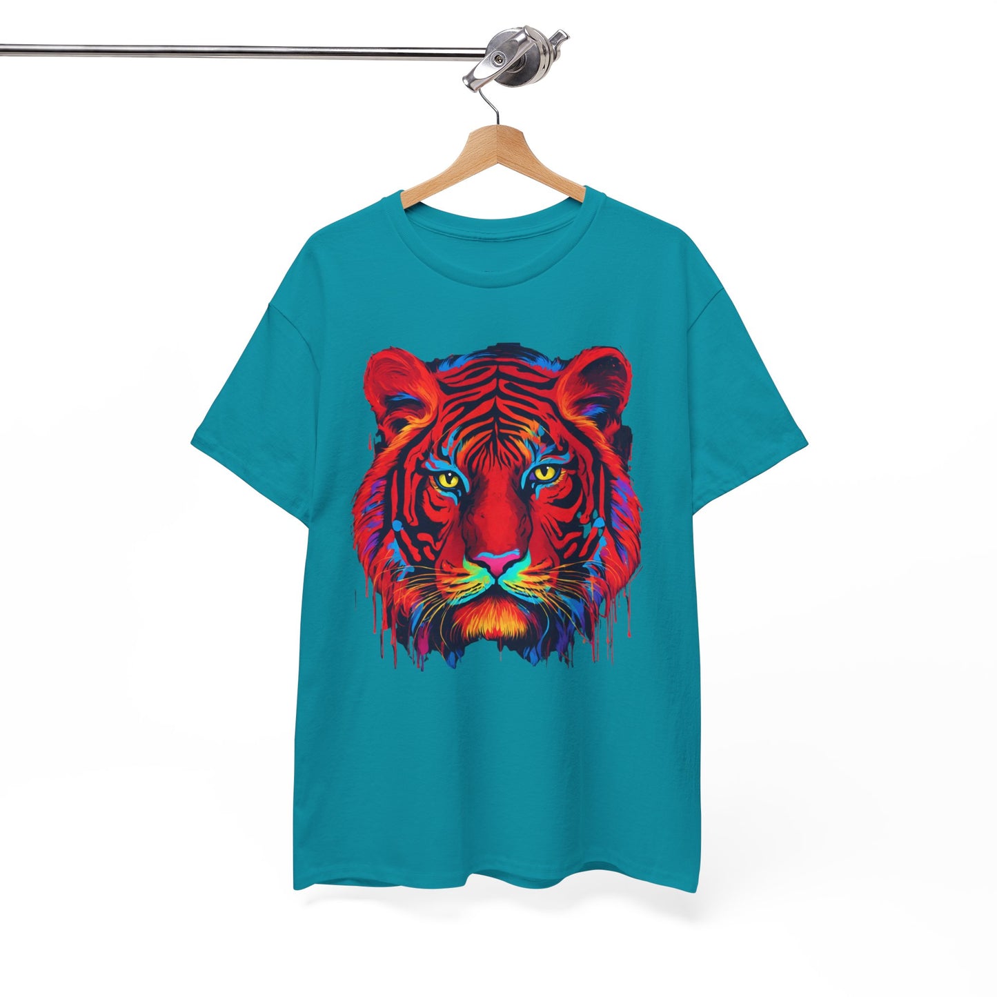 Majestuosa camiseta de Flashlander con diseño pop art de tigre rojo