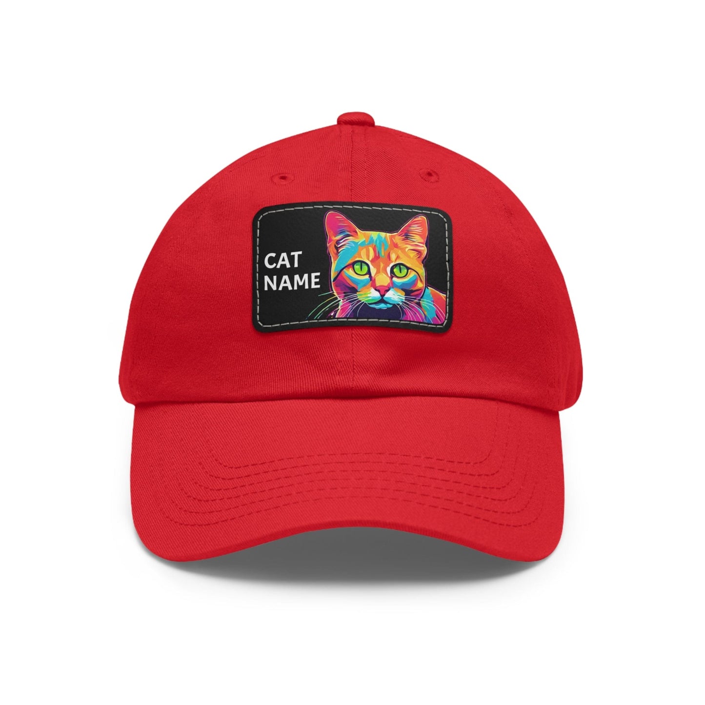 Cat Hat Cat Cap Cat Pop Art Hat Dad Hat with Patch (Rectangle) Baseball Cap Kitten Hat Kitty Hat Kitty Cap Custom Hat Flashlander